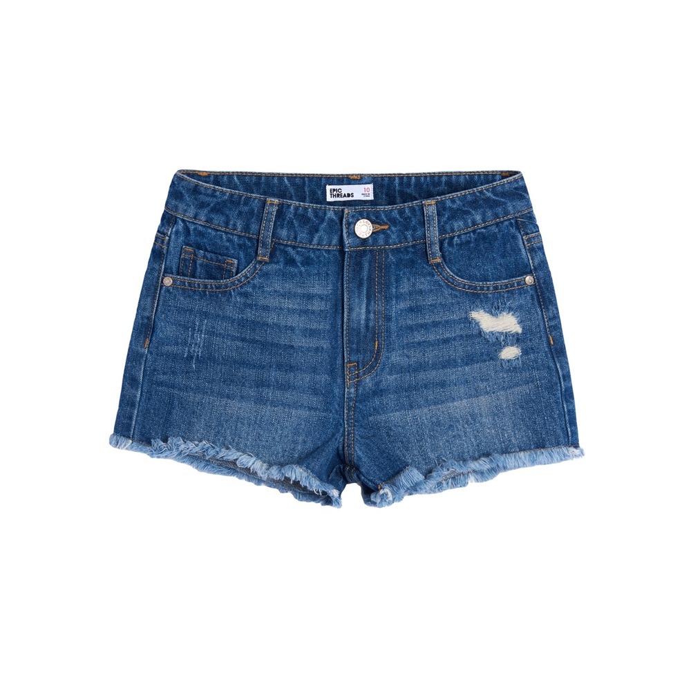 Big Girls High‎ Waist Denim Shorts - Hailey Blue Wash - Size 14